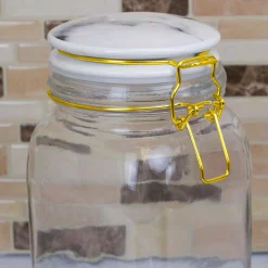 Food Storage Home Basics 67 Oz. Glass Canister With Printed Ceramic Top 10 Food Storage Home Basics 67 Oz. Glass Canister With Printed Ceramic Top -Honey Can Do Shop 67 home basics kitchen canisters gc45327 1f 1000