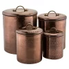 Food Storage Old Dutch 4-Piece Hammered Antique Copper Canister Set 2 Food Storage Old Dutch 4-Piece Hammered Antique Copper Canister Set -Honey Can Do Shop antique copper old dutch kitchen canisters 1843 64 1000