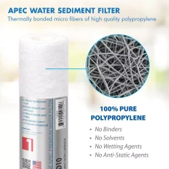 Water Filtration Systems APEC Water Systems Ultimate 10 In. 5-Micron Sediment Replacement Filter -Honey Can Do Shop apec water systems replacement water filters 1 sed10 4f 1000