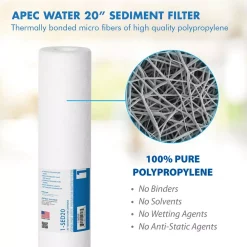 Replacement Water Filters APEC Water Systems Commercial Grade 20 In. X 2.5 In., 5 Micron High Capacity Sediment Pre-Filter 8 Replacement Water Filters APEC Water Systems Commercial Grade 20 In. X 2.5 In., 5 Micron High Capacity Sediment Pre-Filter -Honey Can Do Shop apec water systems replacement water filters 1 sed20 4f 1000