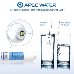 Replacement Water Filters APEC Water Systems Ultimate 10 In. Inline Carbon Filter With 3/8 In. Quick Connect -Honey Can Do Shop apec water systems replacement water filters 5 tcr 3 8 1f 1000