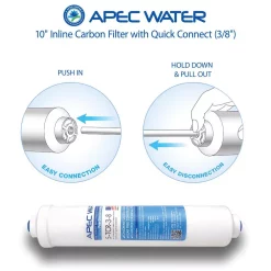 Replacement Water Filters APEC Water Systems Ultimate 10 In. Inline Carbon Filter With 3/8 In. Quick Connect -Honey Can Do Shop apec water systems replacement water filters 5 tcr 3 8 4f 1000