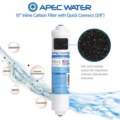 Replacement Water Filters APEC Water Systems Ultimate 10 In. Inline Carbon Filter With 3/8 In. Quick Connect -Honey Can Do Shop apec water systems replacement water filters 5 tcr 3 8 c3 1000