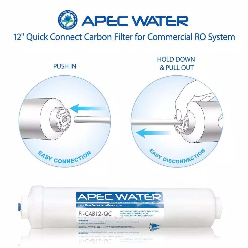 Replacement Water Filters APEC Water Systems 12 In. Commercial Grade Inline Carbon Post-Filter With 3/8 In. Output For Light Commercial Reverse Osmosis System 5 Replacement Water Filters APEC Water Systems 12 In. Commercial Grade Inline Carbon Post-Filter With 3/8 In. Output For Light Commercial Reverse Osmosis System - Image 3