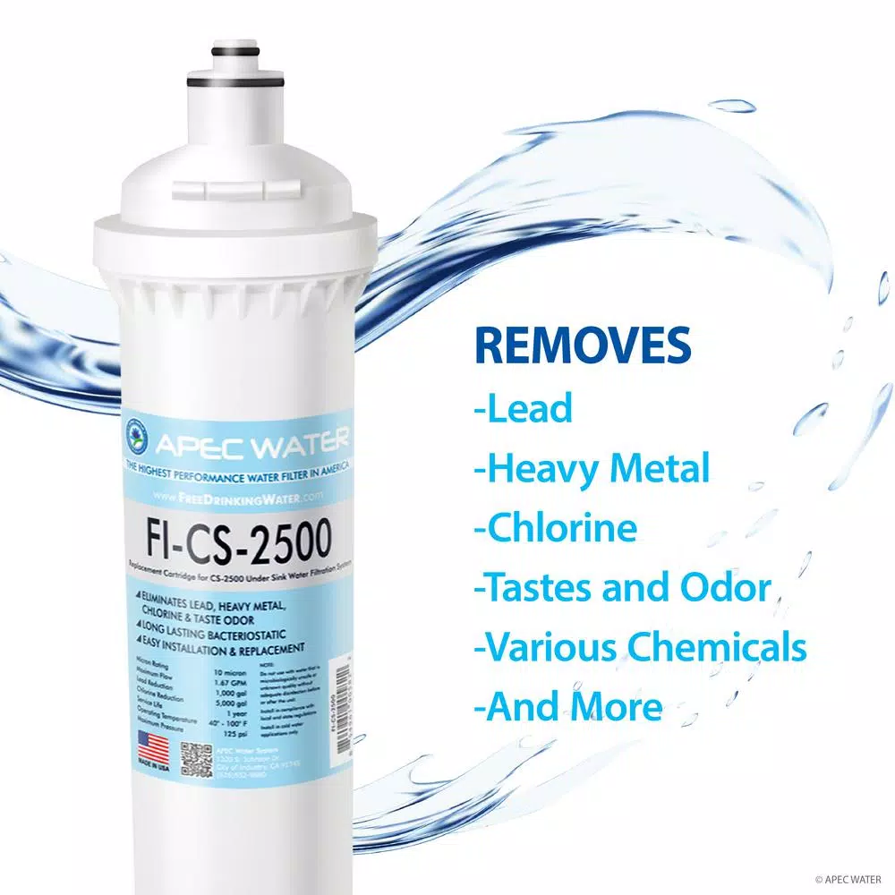 Water Filtration Systems APEC Water Systems CS-Series 5,000 Gal. Replacement Filter For CS-2500 High Capacity Under-Counter Water Filtration System 4 Water Filtration Systems APEC Water Systems CS-Series 5,000 Gal. Replacement Filter For CS-2500 High Capacity Under-Counter Water Filtration System - Image 2