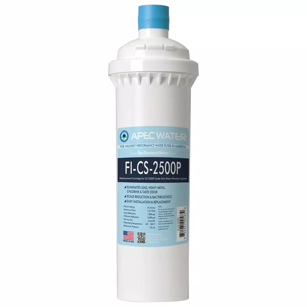 Water Filtration Systems APEC Water Systems CS-Series 5,000 Gal. Replacement Filter For CS-2500P Under-Counter Water Filtration System With Scale Inhibitor 3 Water Filtration Systems APEC Water Systems CS-Series 5,000 Gal. Replacement Filter For CS-2500P Under-Counter Water Filtration System With Scale Inhibitor