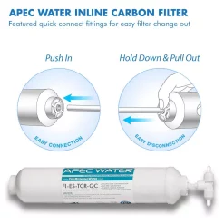 Replacement Water Filters APEC Water Systems Essence In-line Carbon Replacement Water Filter Cartridge 10 In. With 1/4 In. Quick Connect 7 Replacement Water Filters APEC Water Systems Essence In-line Carbon Replacement Water Filter Cartridge 10 In. With 1/4 In. Quick Connect -Honey Can Do Shop apec water systems replacement water filters fi es tcr qc 4f 1000