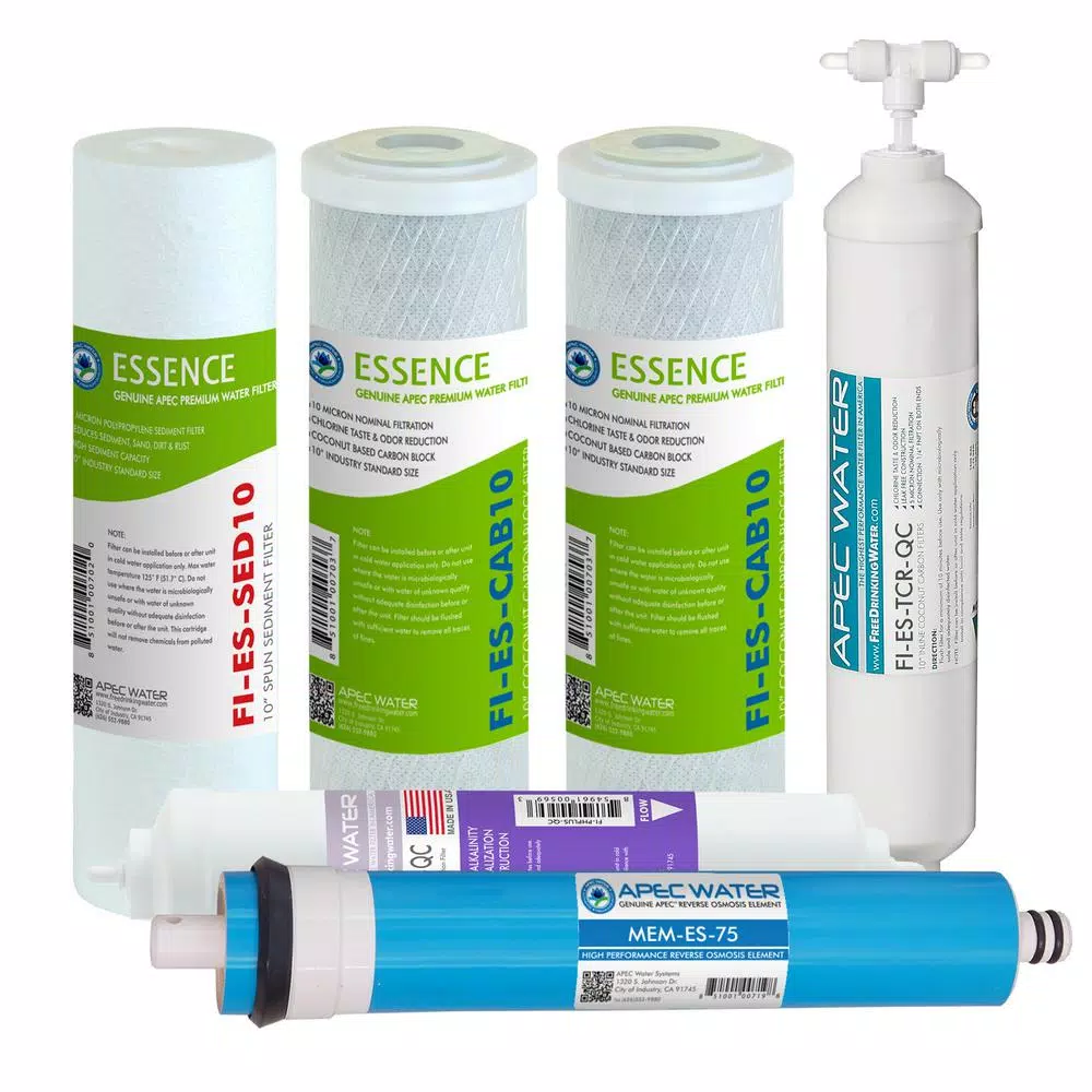 Water Filtration Systems APEC Water Systems Essence Complete Replacement Filter Set For 75 GPD Reverse Osmosis PH Enhancing 6-Stages Replacement Filter 3 Water Filtration Systems APEC Water Systems Essence Complete Replacement Filter Set For 75 GPD Reverse Osmosis PH Enhancing 6-Stages Replacement Filter