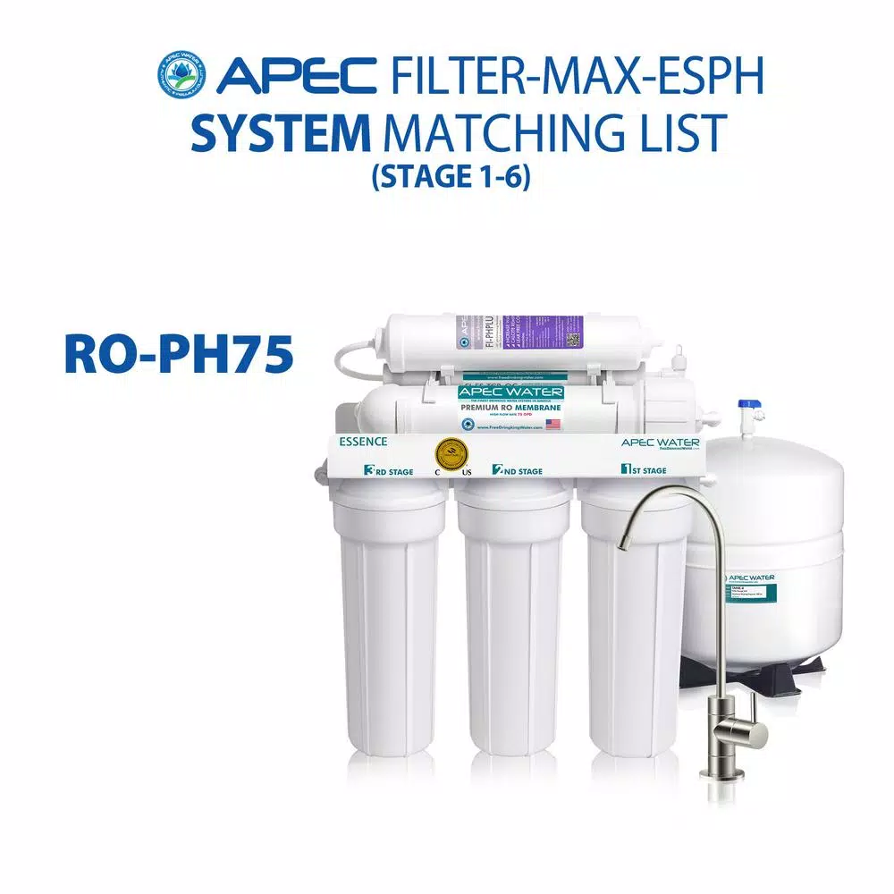 Water Filtration Systems APEC Water Systems Essence Complete Replacement Filter Set For 75 GPD Reverse Osmosis PH Enhancing 6-Stages Replacement Filter 10 Water Filtration Systems APEC Water Systems Essence Complete Replacement Filter Set For 75 GPD Reverse Osmosis PH Enhancing 6-Stages Replacement Filter - Image 8