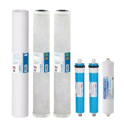 Water Filtration Systems APEC Water Systems Ultimate Complete Replacement Filters With Membrane For 180 GPD Premium Commercial Grade Reverse Osmosis System