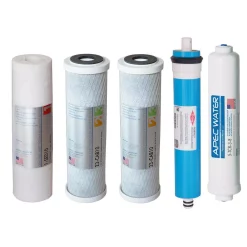 Replacement Water Filters APEC Water Systems Ultimate High Flow W/Upgraded 3/8 In. Output Reverse Osmosis System 50 GPD Stage 1-5 Replacement Water Filter Cartridge