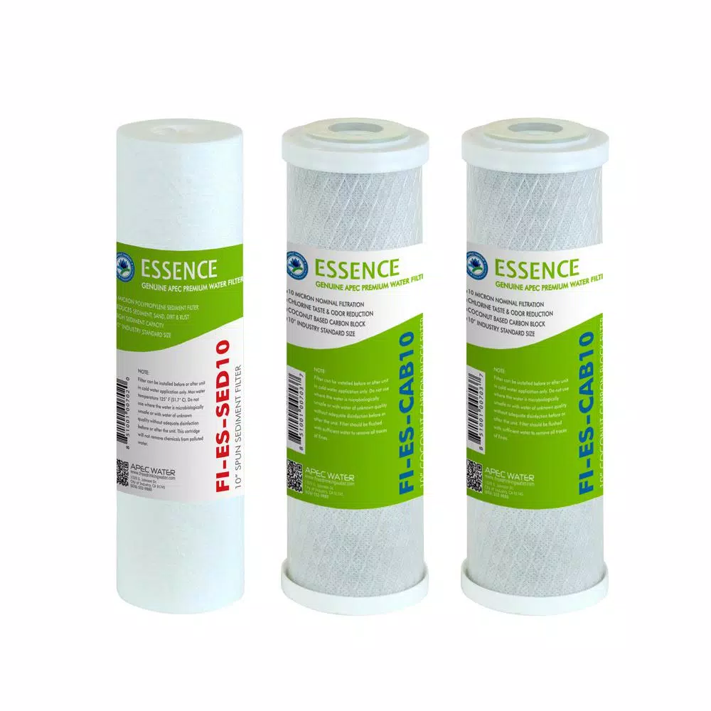 Replacement Water Filters APEC Water Systems Essence 10 In. Standard Capacity 3-Stage Replacement Pre-Filter Set 3 Replacement Water Filters APEC Water Systems Essence 10 In. Standard Capacity 3-Stage Replacement Pre-Filter Set