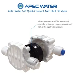 Water Filter Parts APEC Water Systems Auto Shut Off Valve With 1/4 In. Quick Connect For Reverse Osmosis Water Filtration System -Honey Can Do Shop apec water systems water filter parts aso 1d 1000