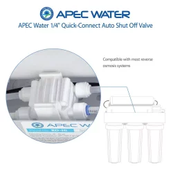 Water Filter Parts APEC Water Systems Auto Shut Off Valve With 1/4 In. Quick Connect For Reverse Osmosis Water Filtration System -Honey Can Do Shop apec water systems water filter parts aso 66 1000