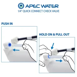 Water Filter Parts APEC Water Systems 1/4 In. Quick Connect Check Valve For Reverse Osmosis Water Filtration System 7 Water Filter Parts APEC Water Systems 1/4 In. Quick Connect Check Valve For Reverse Osmosis Water Filtration System -Honey Can Do Shop apec water systems water filter parts check val 4f 1000