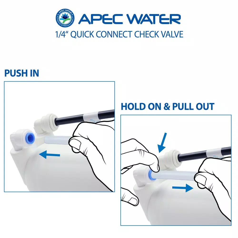 Water Filter Parts APEC Water Systems 1/4 In. Quick Connect Check Valve For Reverse Osmosis Water Filtration System 5 Water Filter Parts APEC Water Systems 1/4 In. Quick Connect Check Valve For Reverse Osmosis Water Filtration System - Image 3