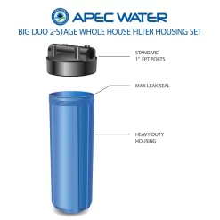 Water Filter Parts APEC Water Systems 2-Stage 20″ Whole House Big Blue Housing Set -Honey Can Do Shop apec water systems water filter parts fh 2bb 20 4f 1000