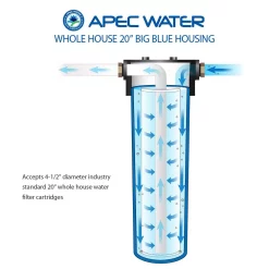 Water Filter Parts APEC Water Systems 20 In. Big Blue Whole House Water Filter Housing 1 In. Inlet/Outlet -Honey Can Do Shop apec water systems water filter parts hbb 20 4f 1000