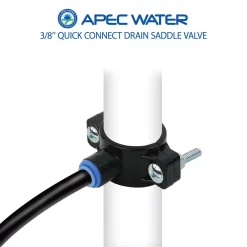 Water Filter Parts APEC Water Systems Drain Saddle Clamp With Quick-Connect Fitting For 3/8 In. Tubing -Honey Can Do Shop apec water systems water filter parts saddle drain 3 8 4f 1000