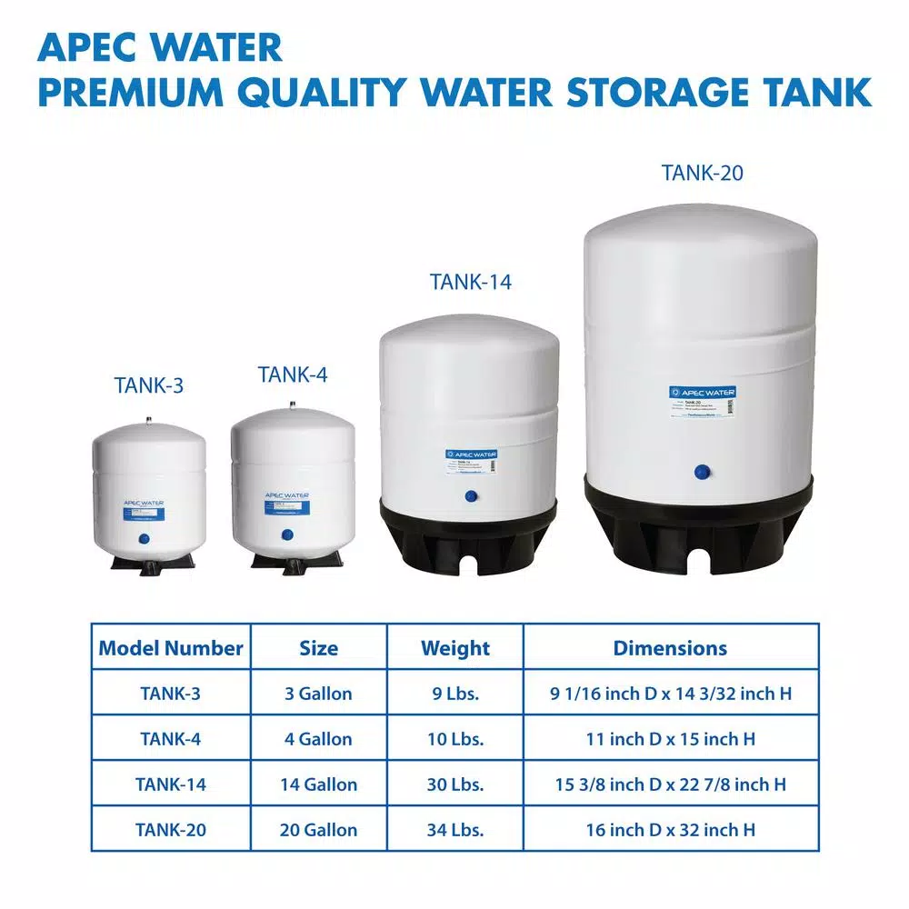 Water Filter Parts APEC Water Systems 14 Gal. High-Volume Pressurized Reverse Osmosis Water Storage Tank 5 Water Filter Parts APEC Water Systems 14 Gal. High-Volume Pressurized Reverse Osmosis Water Storage Tank - Image 3