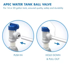 Water Filter Parts APEC Water Systems Tank Ball Valve 3/4 In. NPTF 1/4 In. Output For Reverse Osmosis Storage Tank (Standard System With 14/20 Gal. Tank) -Honey Can Do Shop apec water systems water filter parts tbval34 14 1f 1000