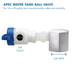 Water Filter Parts APEC Water Systems Tank Ball Valve 3/4 In. NPTF 3/8 In. Output For Reverse Osmosis Storage Tank (Upgraded System With 14/20 Gal. Tank) -Honey Can Do Shop apec water systems water filter parts tbval34 38 c3 1000