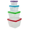 Home Basics 8-Piece Nesting Plastic Food Storage Container Set With Multi-Color Snap-On Lids -Honey Can Do Shop assorted color home basics food storage containers hdc55011 64 1000