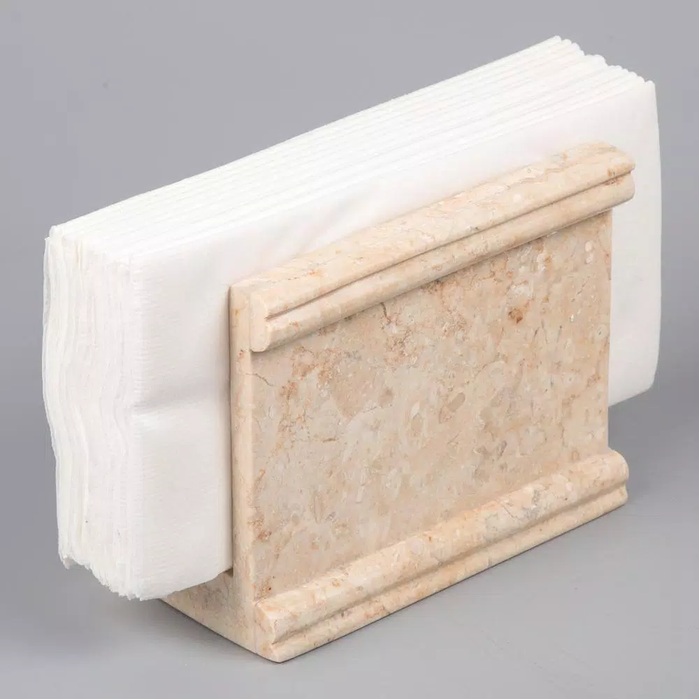 Countertop Storage Creative Home Beige Natural Champagne Marble Column Collection Dinning Table Napkin Holder Stand Dispenser 4 Countertop Storage Creative Home Beige Natural Champagne Marble Column Collection Dinning Table Napkin Holder Stand Dispenser - Image 2