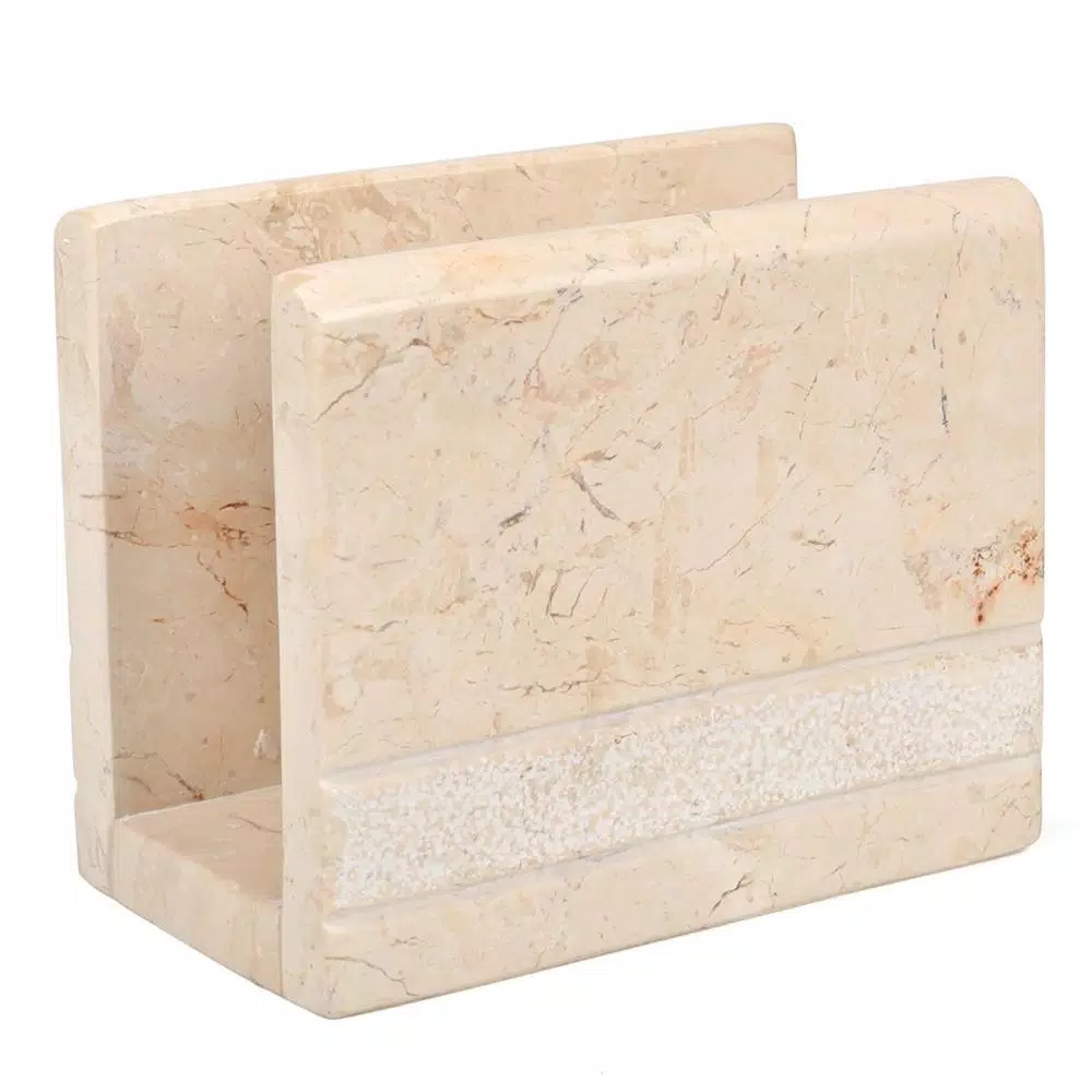 Countertop Storage Creative Home Beige Natural Champagne Marble Hand Carved Style Dispenser Dinning Table Napkin Holder Stand 4 Countertop Storage Creative Home Beige Natural Champagne Marble Hand Carved Style Dispenser Dinning Table Napkin Holder Stand - Image 2