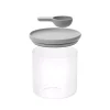 Food Storage BergHOFF Leo 5 In. X 5 In. Gray Glass Food Container With Spoon 2 Food Storage BergHOFF Leo 5 In. X 5 In. Gray Glass Food Container With Spoon -Honey Can Do Shop berghoff kitchen canisters 3950137 64 1000
