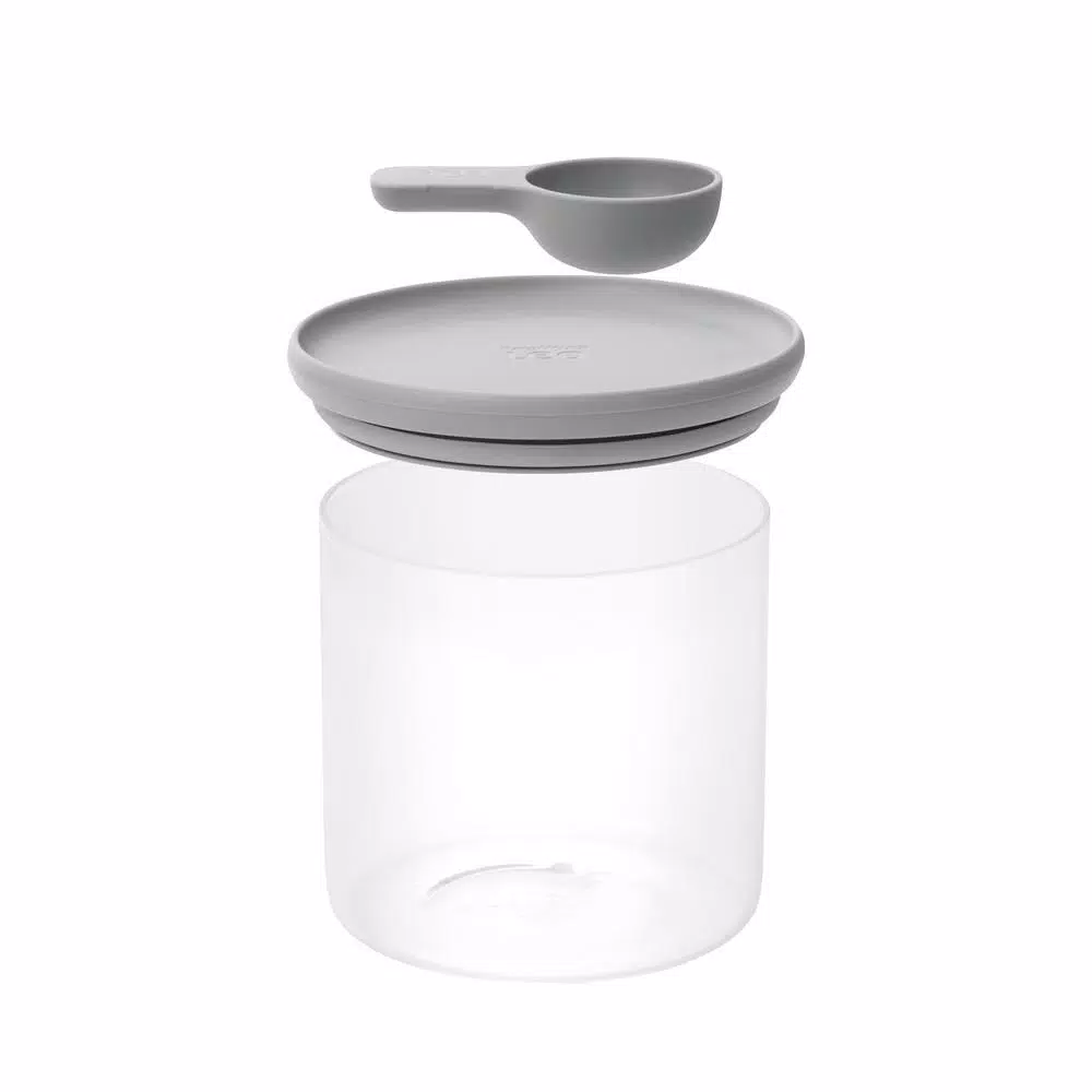 Food Storage BergHOFF Leo 5 In. X 5 In. Gray Glass Food Container With Spoon 3 Food Storage BergHOFF Leo 5 In. X 5 In. Gray Glass Food Container With Spoon