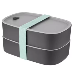 Food Storage BergHOFF Leo Grey And Mint 3-Piece Dual Bento Box Set
