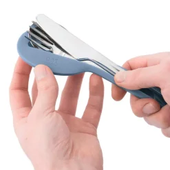 Food Storage BergHOFF Grey And Blue Dual Lunch Box Leo To-Go Set And Flatware Set -Honey Can Do Shop berghoff lunch boxes lunch bags 3950235 1f 1000