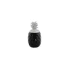 Food Storage Benjara Black And White Ceramic Decorative Pineapple Canister With Lid