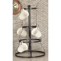 Countertop Storage LITTON LANE Set Of 2 Industrial Iron Mug Rack -Honey Can Do Shop black litton lane mug trees 70555 31 1000