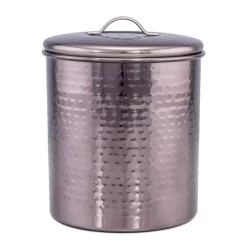 Food Storage Old Dutch 4 Qt. “Black Pearl” Stainless Steel Hammered Storage Canister With Fresh Seal Cover