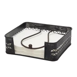 Countertop Storage Stonebriar Collection 7 In. X 2 In. Graphite And Rust Metal Napkin Holder