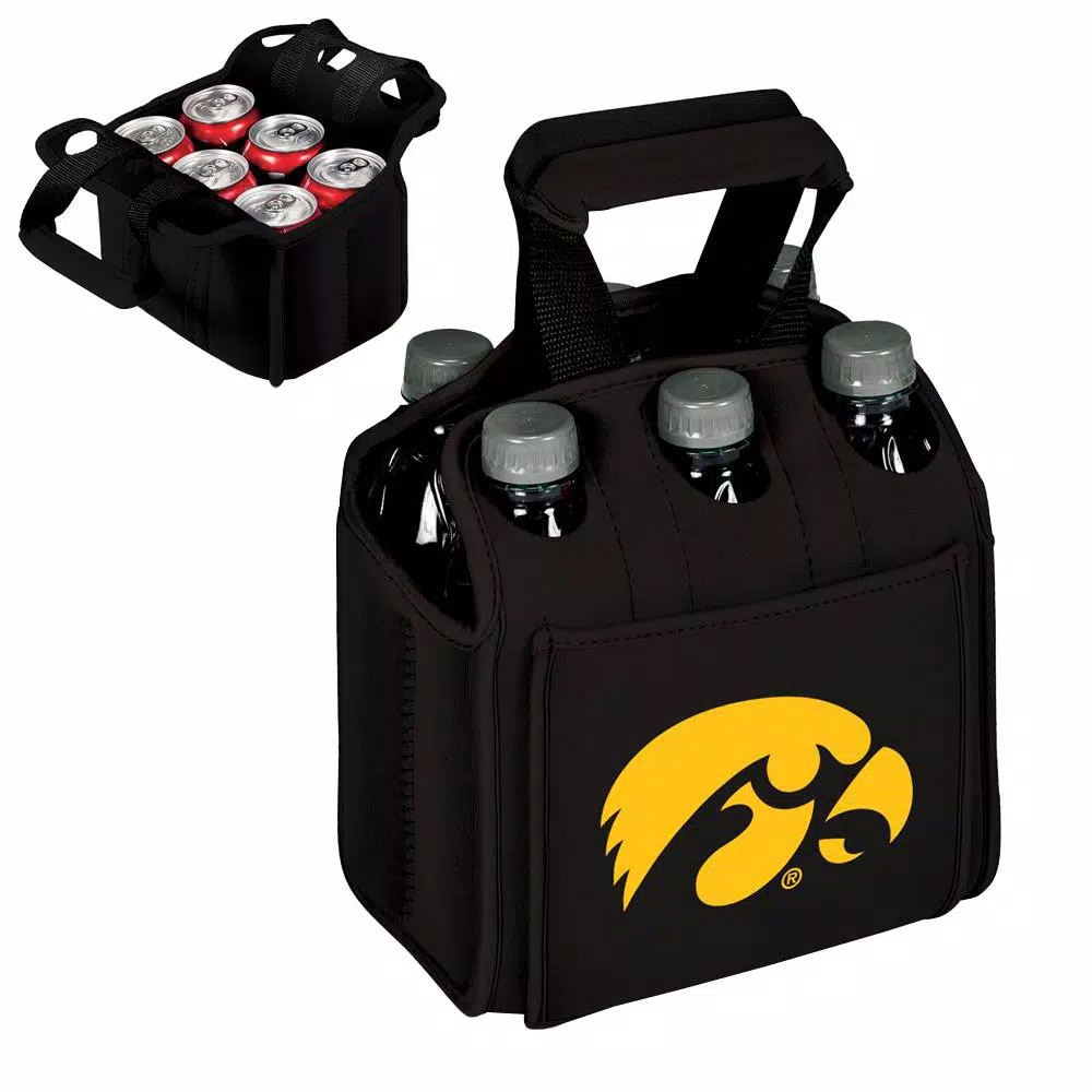 Food Storage Picnic Time University Of Lowa Hawkeyes 6-Bottles Black Beverage Carrier 4 Food Storage Picnic Time University Of Lowa Hawkeyes 6-Bottles Black Beverage Carrier - Image 2
