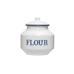 Food Storage 3R Studios Enameled Metal “Flour” Canister With Lid