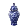 Food Storage Benjara 1-Piece Ceramic Flowers Designed Ginger Jar In Blue And White -Honey Can Do Shop blue and white benjara kitchen canisters bm152912 64 1000
