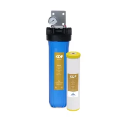 Water Filtration Systems Express Water Whole House 1-Stage Water Filtration System โ Heavy Metal KDF Filter โ Pressure Gauge, Easy Release, 1 In. Connections