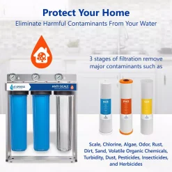 Water Filtration Systems Express Water Express Water 3 Stage Whole House Water Filtration System – Sediment, PHO, Carbon – Includes Pressure Gauges And More -Honey Can Do Shop blue express water whole house water filters wh300scps e1 1000
