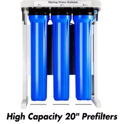 Water Filtration Systems ISPRING Workhorse 300 GPD Commercial Grade Reverse Osmosis Water Filtration System W/ Booster Pump And Oversized Pre RO Filters -Honey Can Do Shop blue metalic ispring reverse osmosis systems rcb3p 1f 1000