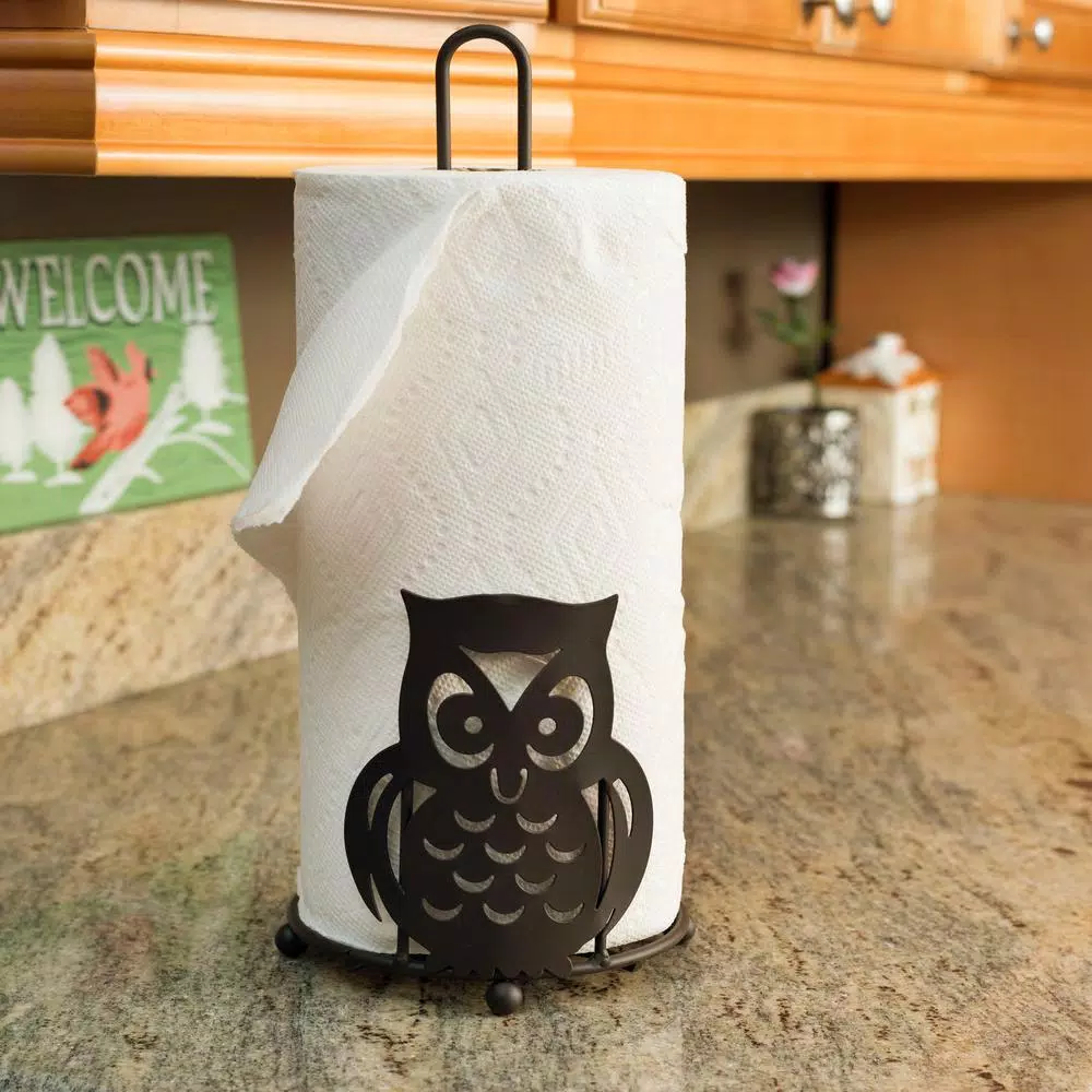 Countertop Storage Home Basics Bronze Paper Towel Holder Owl 5 Countertop Storage Home Basics Bronze Paper Towel Holder Owl - Image 3