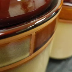 Food Storage GIBSON Elite Casa Estebana 3-Piece Stone Canister Set -Honey Can Do Shop brown gibson elite kitchen canisters 98583777m 4f 1000