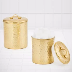Food Storage Old Dutch Decor Champagne Hammered Canister Set (Set Of 2) -Honey Can Do Shop champagne old dutch kitchen canisters 847cc 31 1000