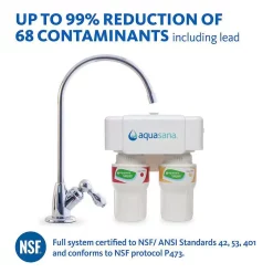 Water Filtration Systems Aquasana 2-Stage Under Counter Water Filtration System With Chrome Finish Faucet