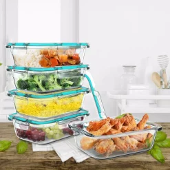 Classic Cuisine 10-Piece Glass Food Storage Containers With Snap Shut Lids -Honey Can Do Shop classic cuisine food storage containers hw0500113 31 1000