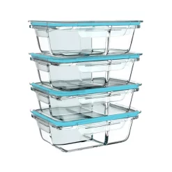 Classic Cuisine 8-Piece Glass Food Storage Containers With Snap Shut Lids