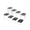 Classic Cuisine 8-Piece Plastic Rectangular Stacking Food Storage Container Set 2 Classic Cuisine 8-Piece Plastic Rectangular Stacking Food Storage Container Set -Honey Can Do Shop clear black classic cuisine food storage containers hw0500044 64 1000